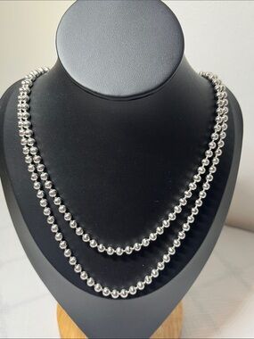 Sarah Coventry Silver-tone Bead Necklace 
Classic Single or Double Strand
